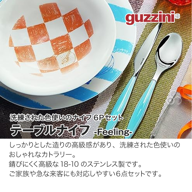 グッチーニ テーブルナイフ Feeling 6個セット カトラリー 食器 ステンレス GZ-230003