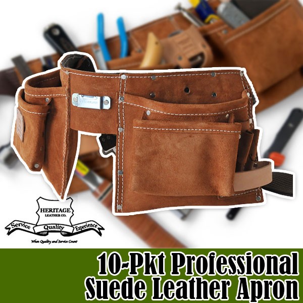 ヘリテージレザー 10 Pkt Professional Suede Leather Apron 腰袋 HL491 :HL491:イベリアの太陽