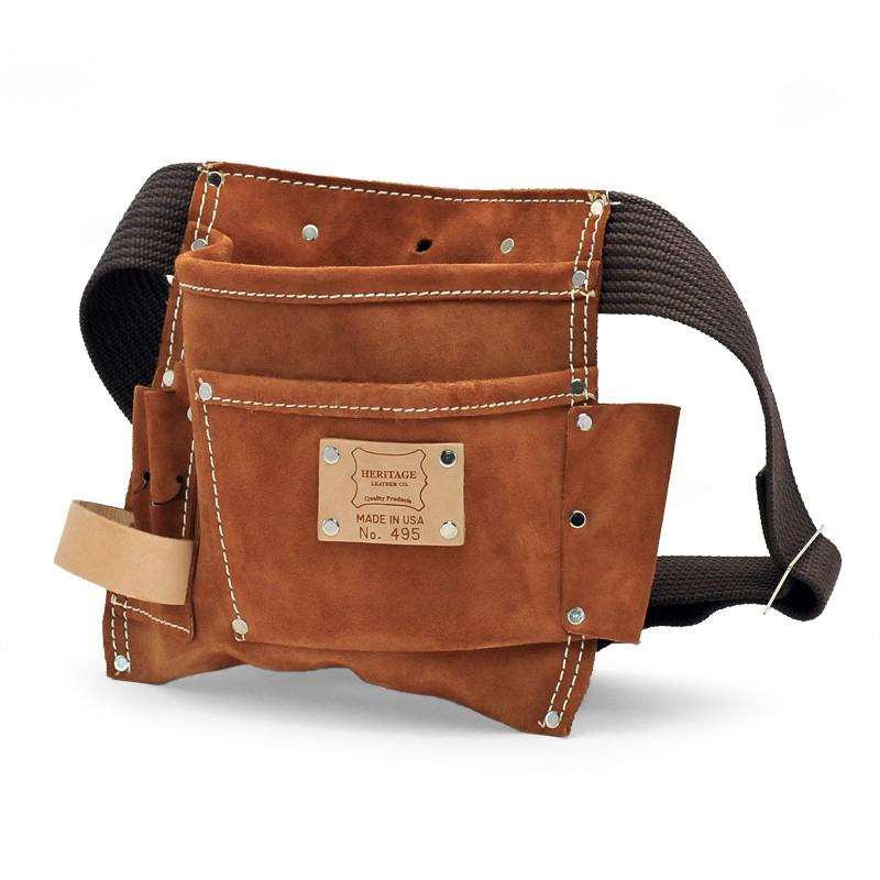 HERITAGE LEATHER 5ポケットツールバッグ No.495 ヘリテージレザー 5-Pkt Nail And Tool Pouch 腰袋 HL495 : イベリアの