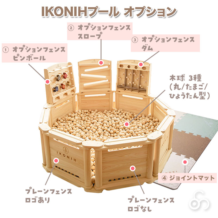 (正規品) IKONIH アイコニー アイコニープール 1.5mセット IKN-POOL15 遊具 知育 木育 ボールプール 幼稚園 保育園