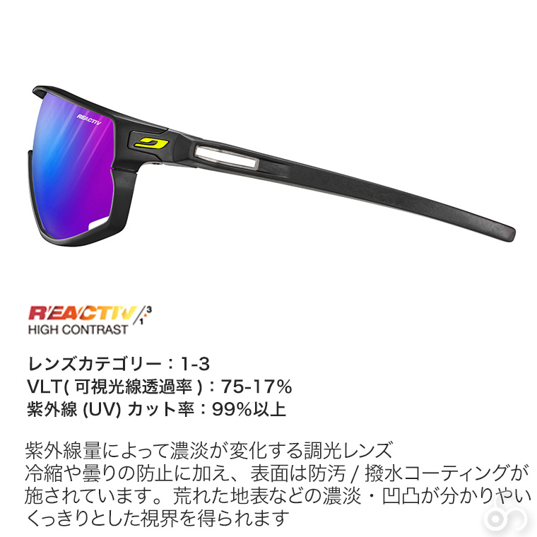 Julbo サングラス RUSH ラッシュ Reactiv 1-3 HIGH CONTRAST