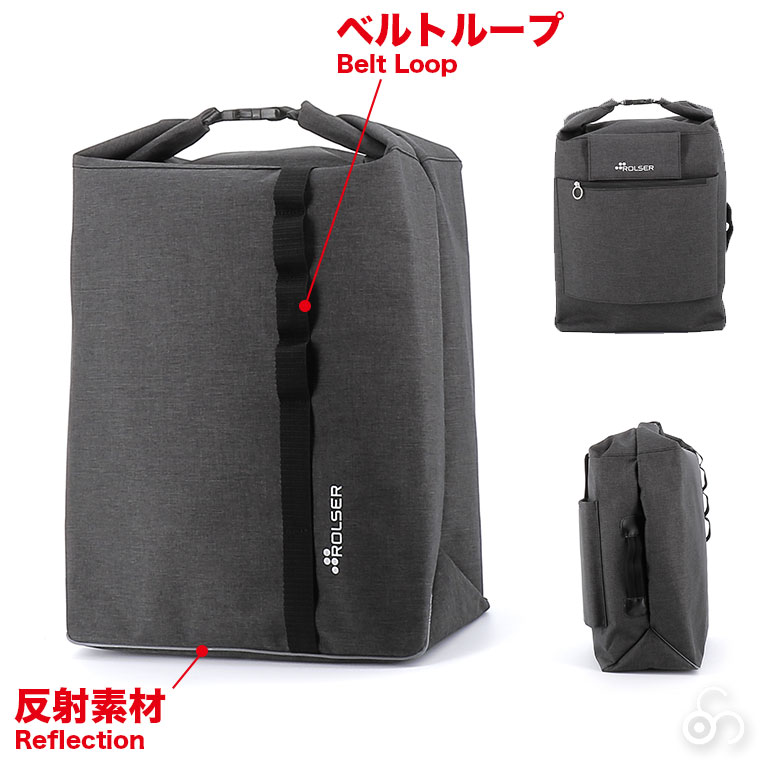 ROLSER（ロルサー） 4輪 ショッピングカート+ROLL TOP (4輪フレーム+