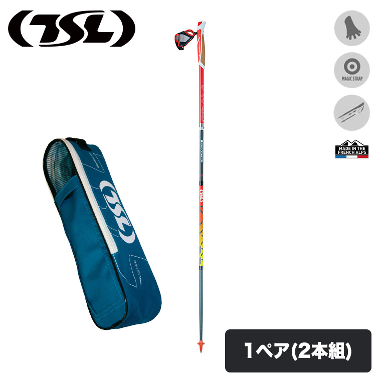 TSL TRAIL C4CORK FIRE Sht 2本組 PFBTC4MSHF トレッキングポール カーボン 登山