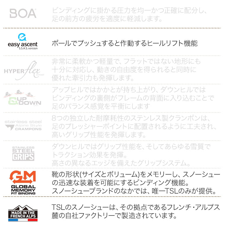 TSL スノーシュー HIGHLANDER access 西洋かんじき ワカン 雪山 雪原 登山 クライミング ハイキング ウォーキング PFRHL193