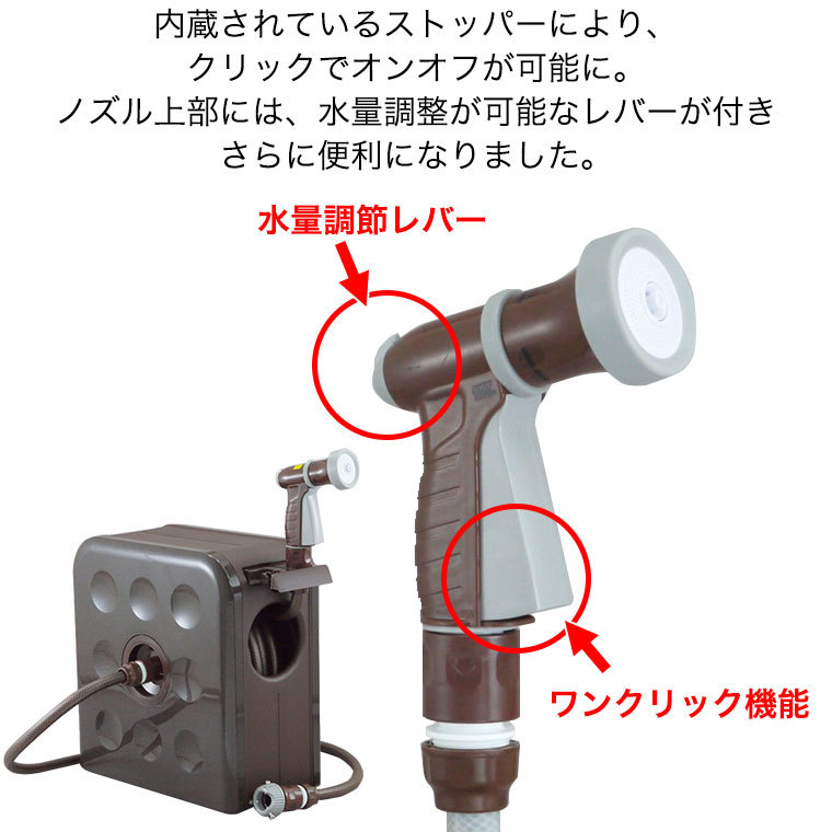 ホースリール 三洋化成 S-BOX ブラウン 20m SBX-S207R