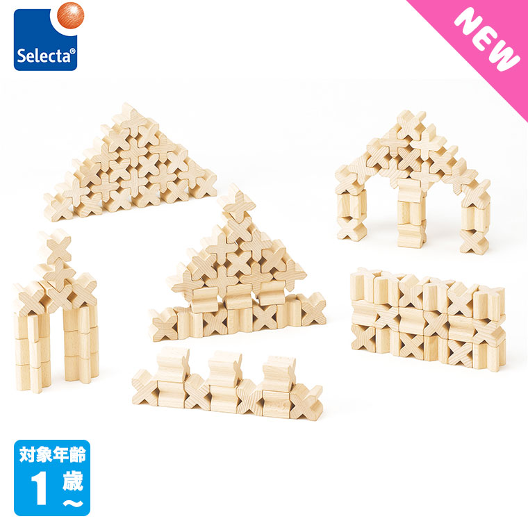 SELECTA セレクタ X (エックス)BLOCKS・96・木箱入り SE0009 知育玩具