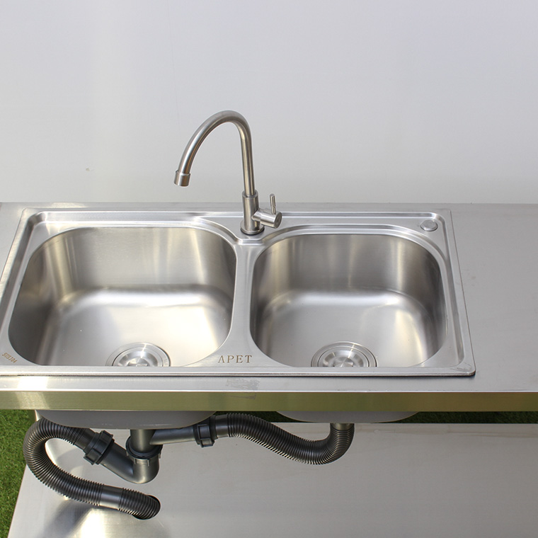谷村実業 水栓付き ステンレス流し台 Wシンク ガーデンシンク キッチン