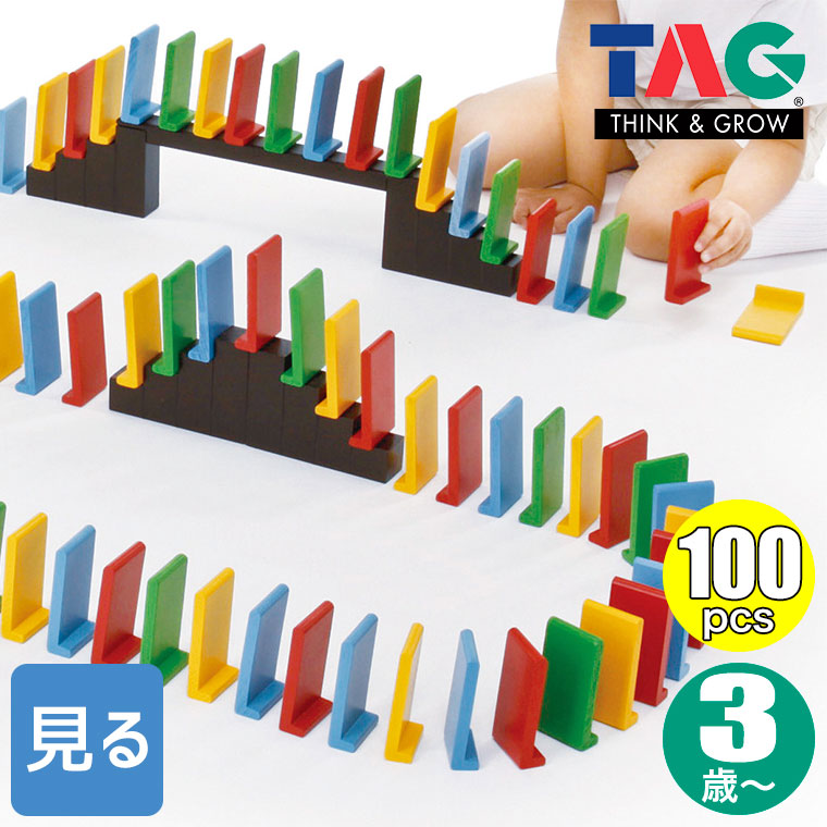 TAG 簡単に立てられるドミノセット・100pcs TGES21 知育玩具 知育 おもちゃ 木製 3歳 4歳 5歳 6歳 男の子 女の子 誕生日 プレゼント