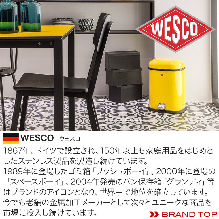 WESCO ペダルビン SINGLE BOY (シングルボーイ) 13L グリーン ペダル式 ゴミ箱 ダストボックス スリム おしゃれ リビング キッチン 浴室 寝室 WC-13221220の画像
