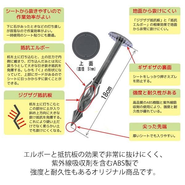 防草シート ピン 抜けにくい アンカー 固定ピン ジグザグプラ杭