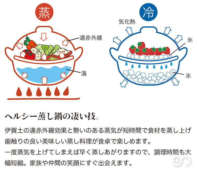 長谷園 蒸し料理用土鍋 伊賀焼 ヘルシー蒸し鍋 黒 大 AZW-18 土鍋 日本
