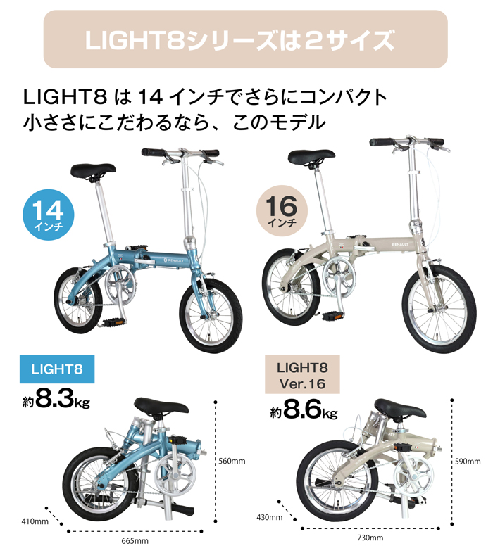 ルノー RENAULT(ルノー) LIGHT8 Ver.16 超軽量8.6kg 16インチ