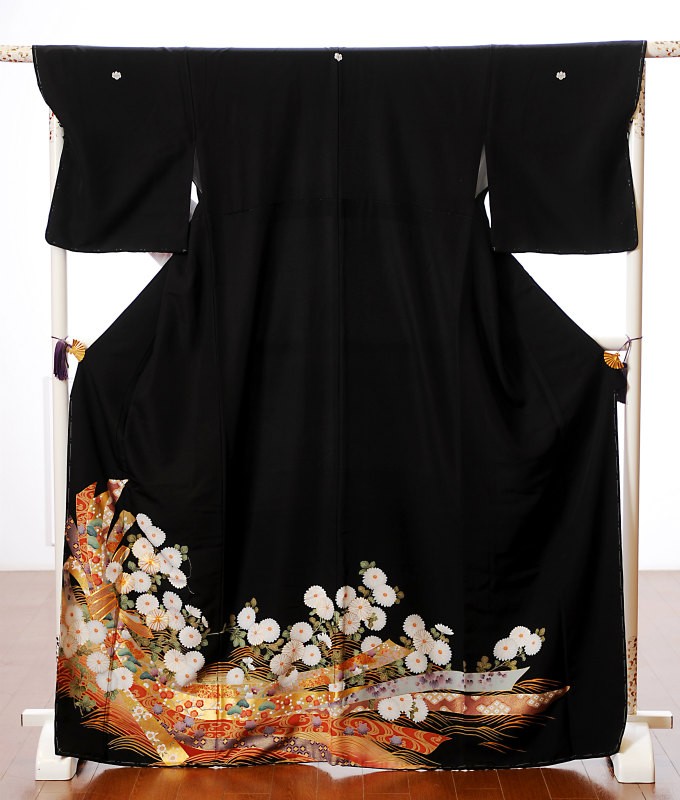 留袖 レンタル 黒留袖 フルセット 結婚式 貸衣装 着物 束ね熨斗 菊 