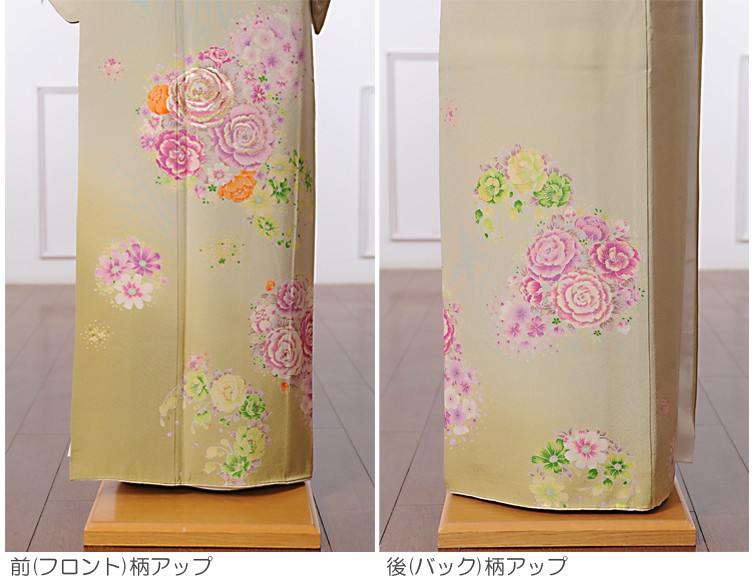 色留袖 留袖 レンタル フルセット HanaeMori 比翼仕立て 三つ紋 着物