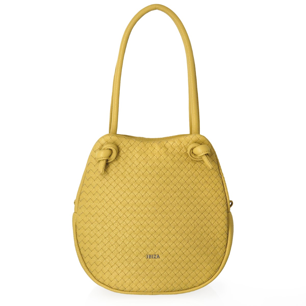 IBIZA イビザ 日本製 牛革 チャーム付 メッシュバッグ ブラウン レディース 