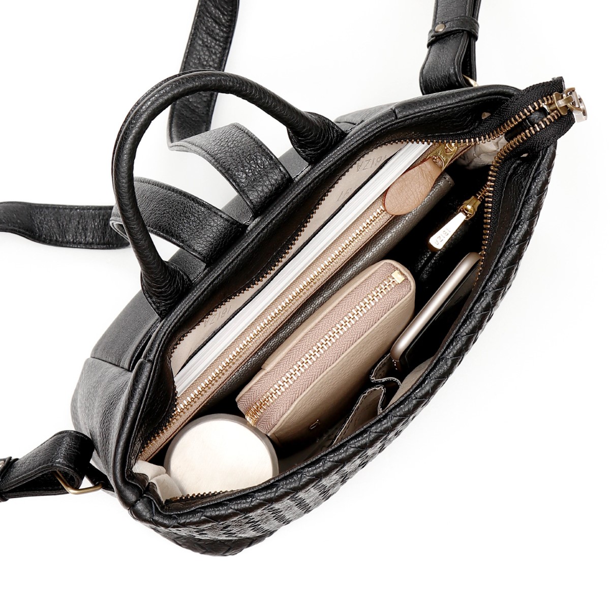 イビサ公式 リュック メッシュ 本革 レザー 機能的 ハンドメイド