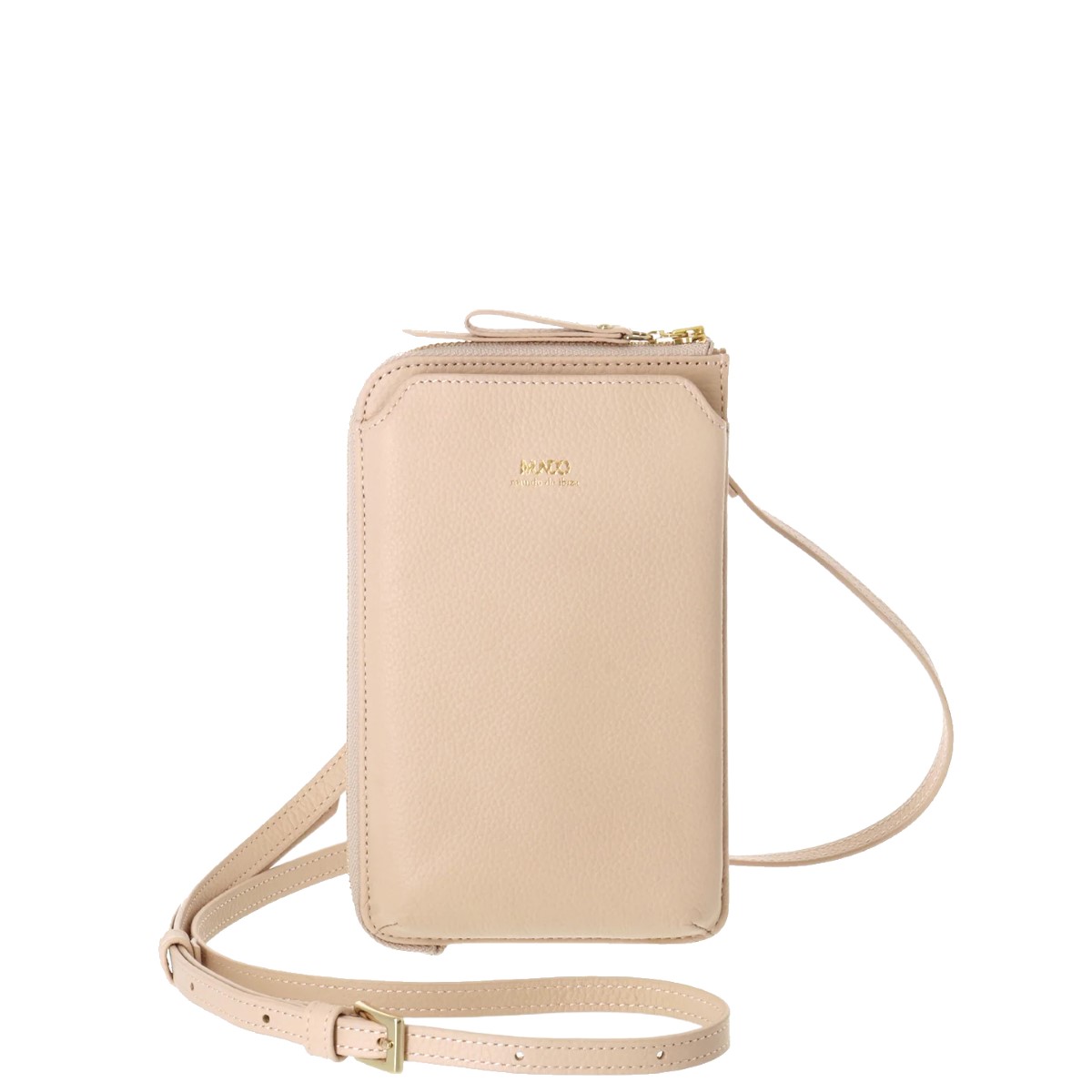 イビザ　MUNDO ピンク タッセル　スマホショルダー イビサ公式】多機能 スマホショルダー 斜めがけ 本革 レザー シボ 型押