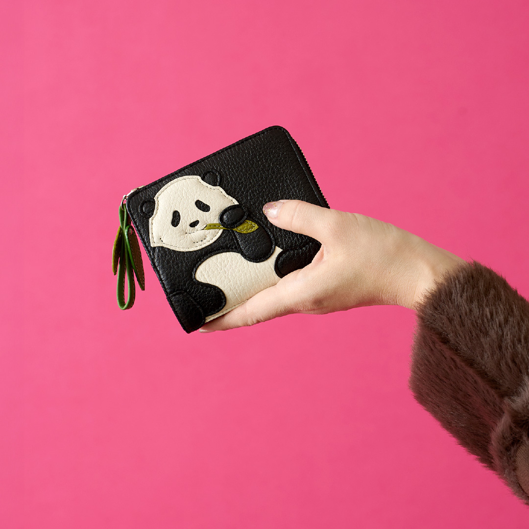 イビサ公式 人気 パンダ コンパクト 二つ折り 財布 大人 かわいい