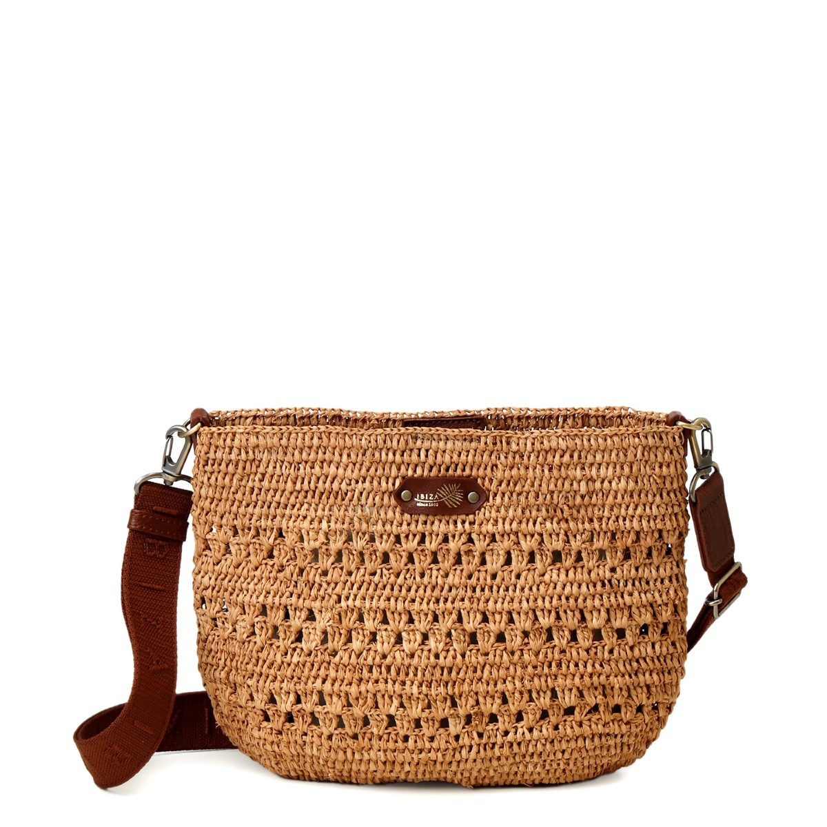 イビサ公式 ラフィアバッグ セミショルダー かごバッグ 斜めがけ