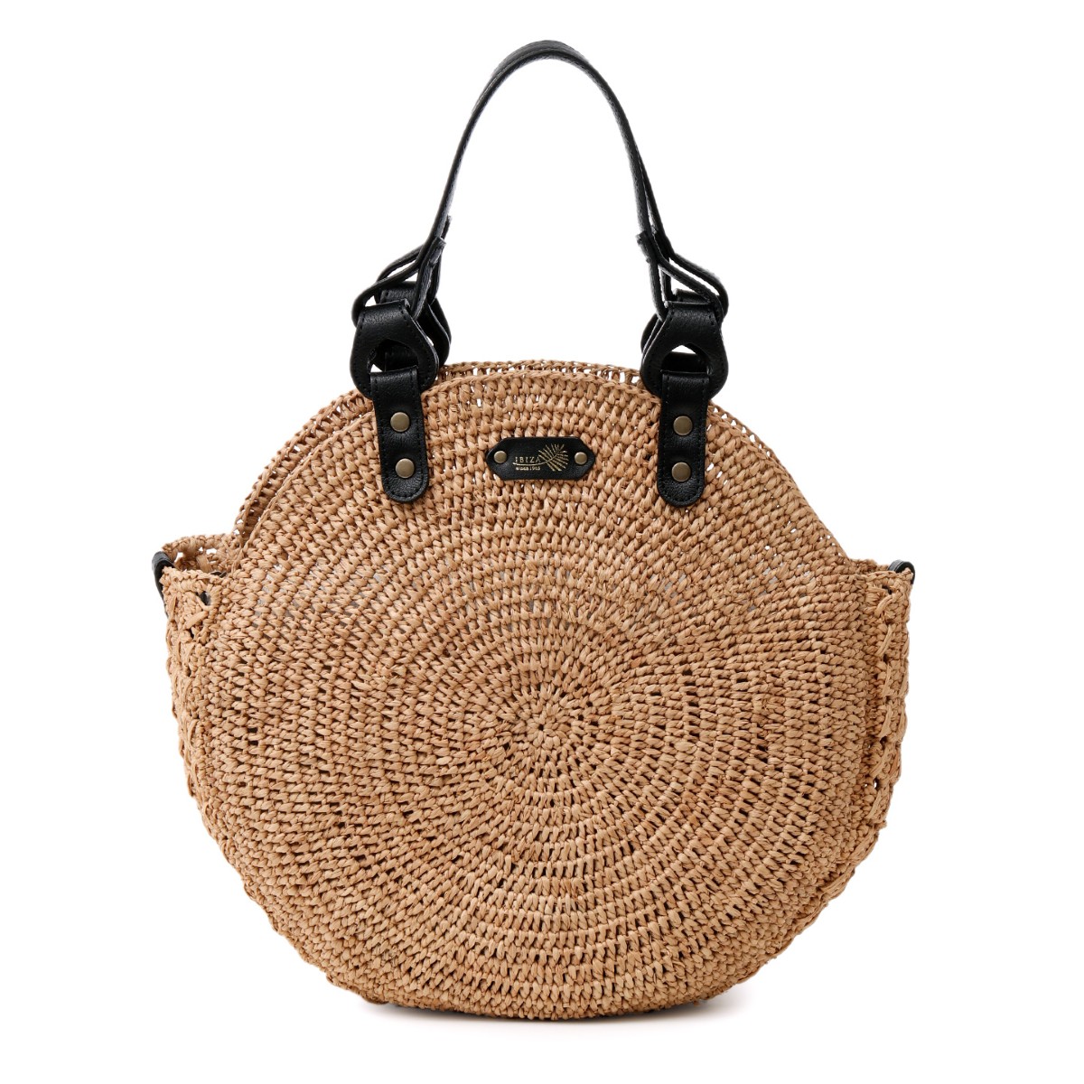 美品 IBIZA かごバッグ 2way ラフィア レザー　模様編み　トートバッグ 美品 IBIZA かごバッグ 2way ラフィア レザー 模様編み トート