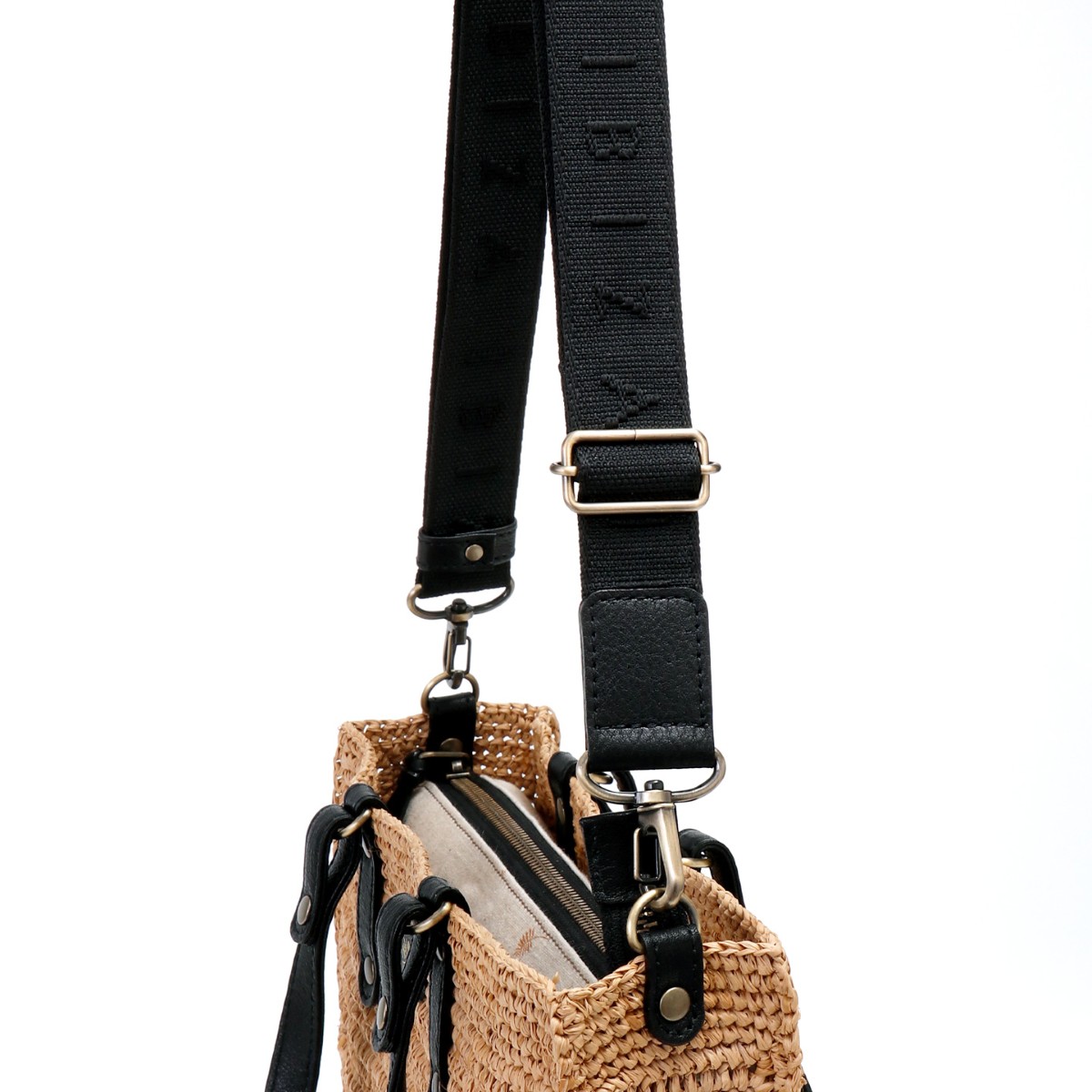 イビサ公式 ラフィアバッグ 2way ショルダー かごバッグ 斜めがけ