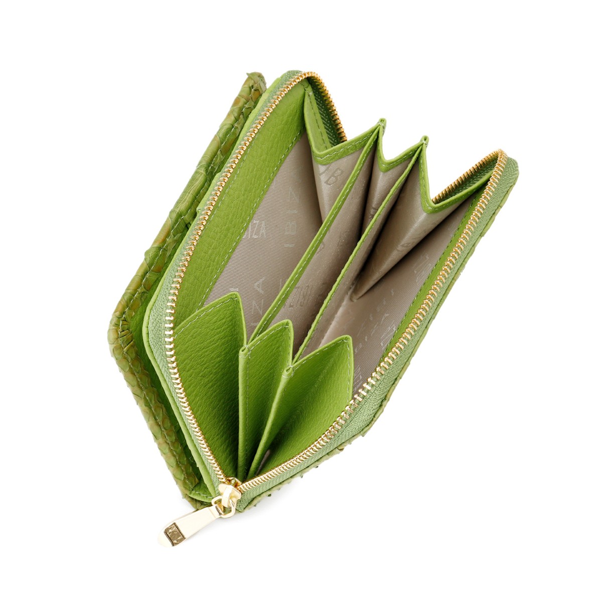 イビサ公式 二つ折り 財布 パイソン ヘビ革 レディース ラウンド