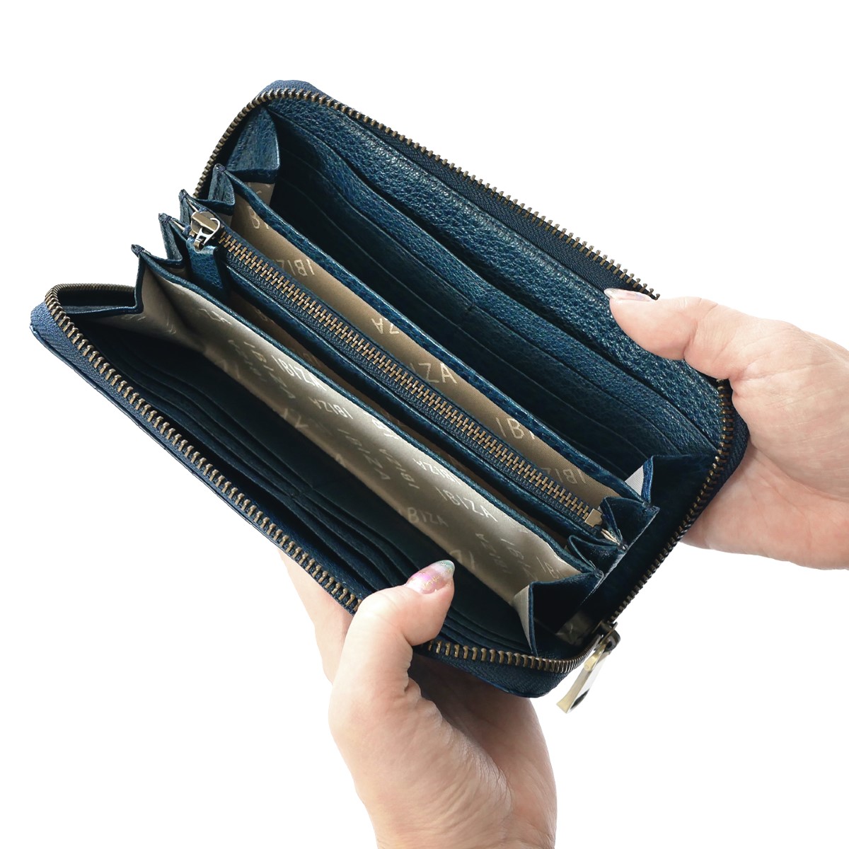 IBIZA イビサ　長財布　ブルー　青系　未使用　本革　レザー　leather IBIZA イビサ 長財布 ブルー 青系 未使用 本革 レザー leather