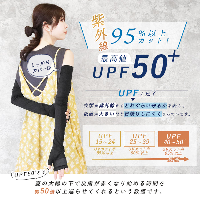 アームカバー UVカット 冷感 ロング UPF50+ 接触冷感 レーヨン 涼しい