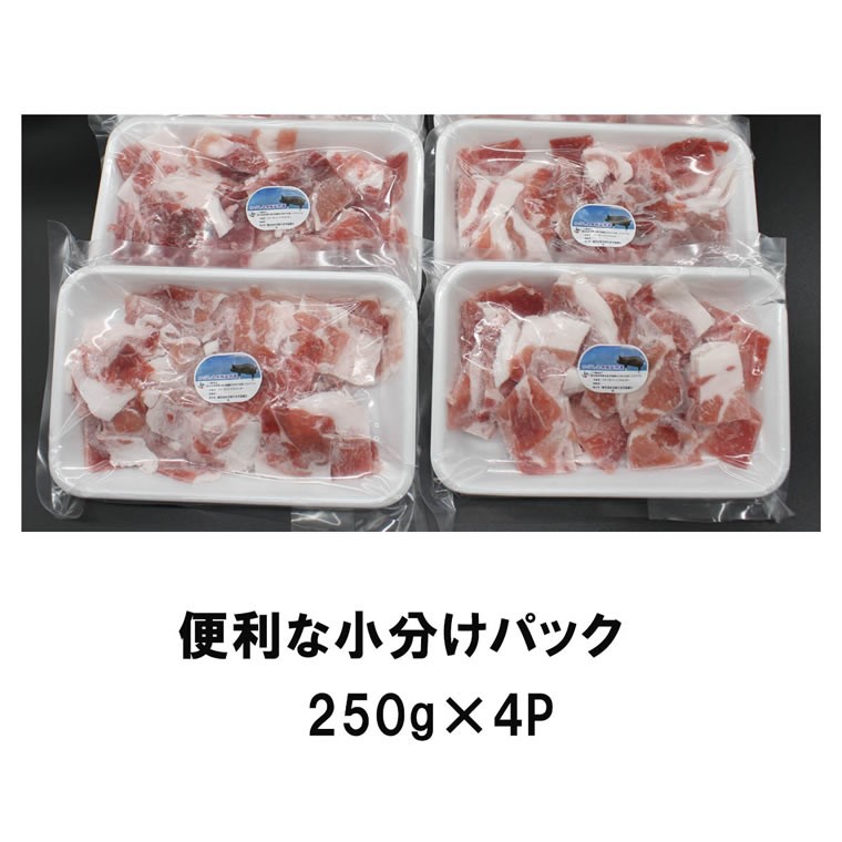 肉 豚肉 黒豚 切り落し こま切れ ウデ肉 1kg 250g×4 小分け 鹿児島