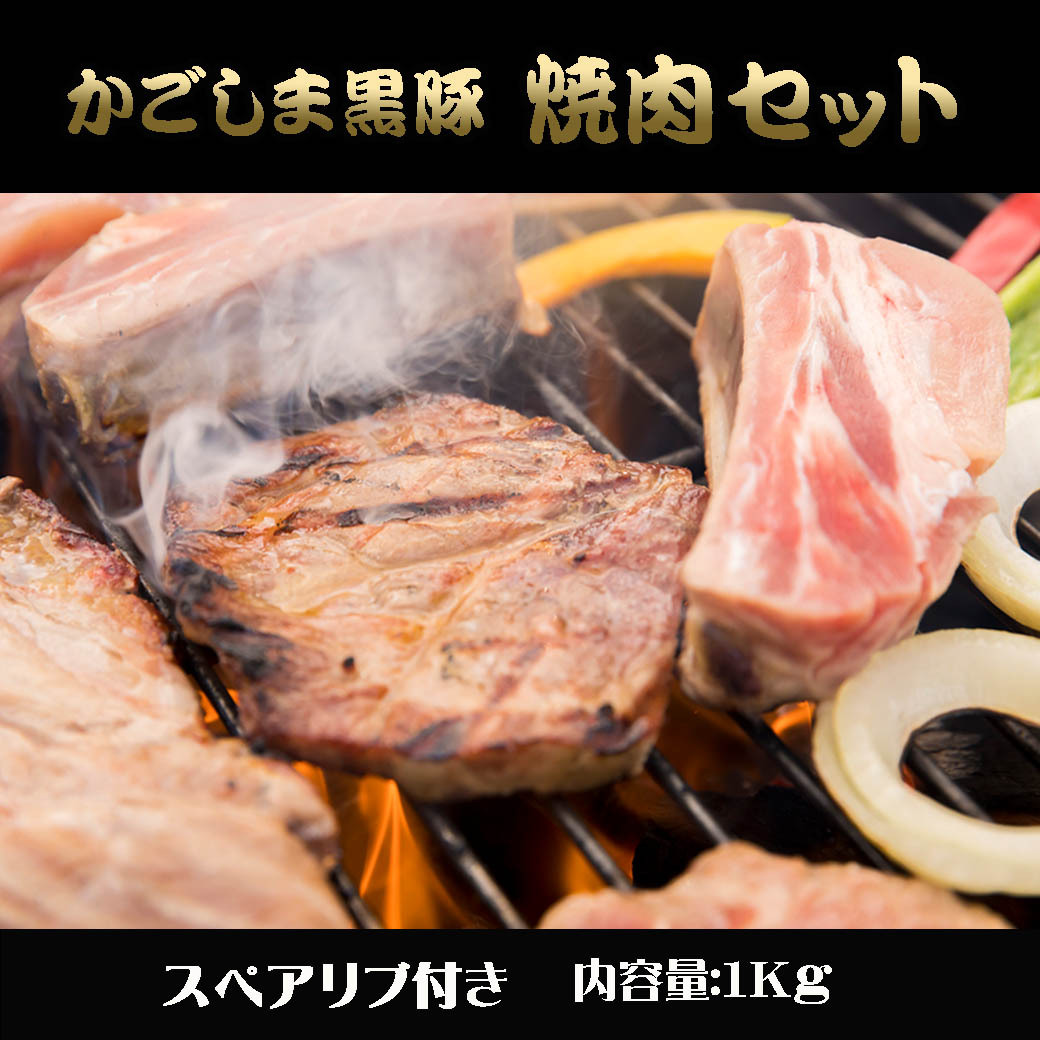 肉ギフト 黒豚 焼肉 バーベキュー BBQ かごしま黒豚 1Kg 豚肉 鹿児島 スペアリブ ロース バラ トントロ 3〜4人前 送料無料 ギフト  :kuro-bbq-1000:岡村商店 指宿屋 ヤフー店 - 通販 - Yahoo!ショッピング