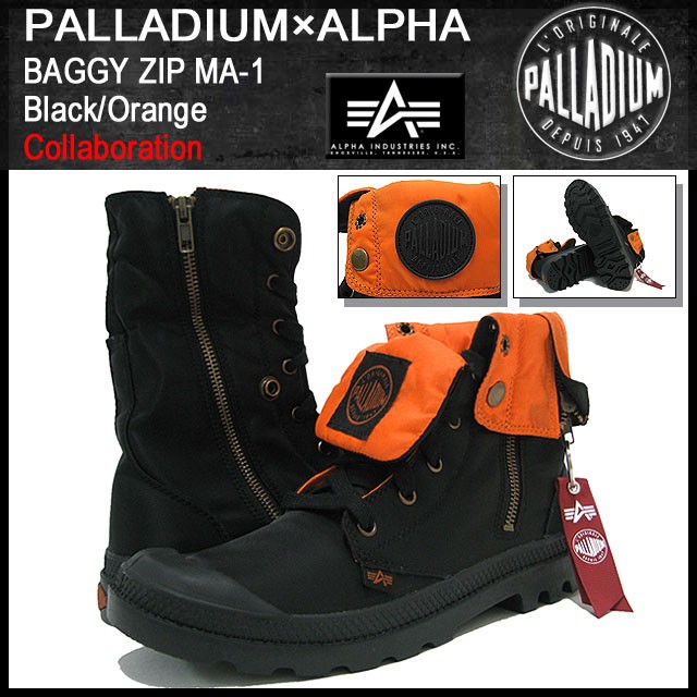 PALLADIUM×ALPHA MA-1 Black/Orange メンズ-