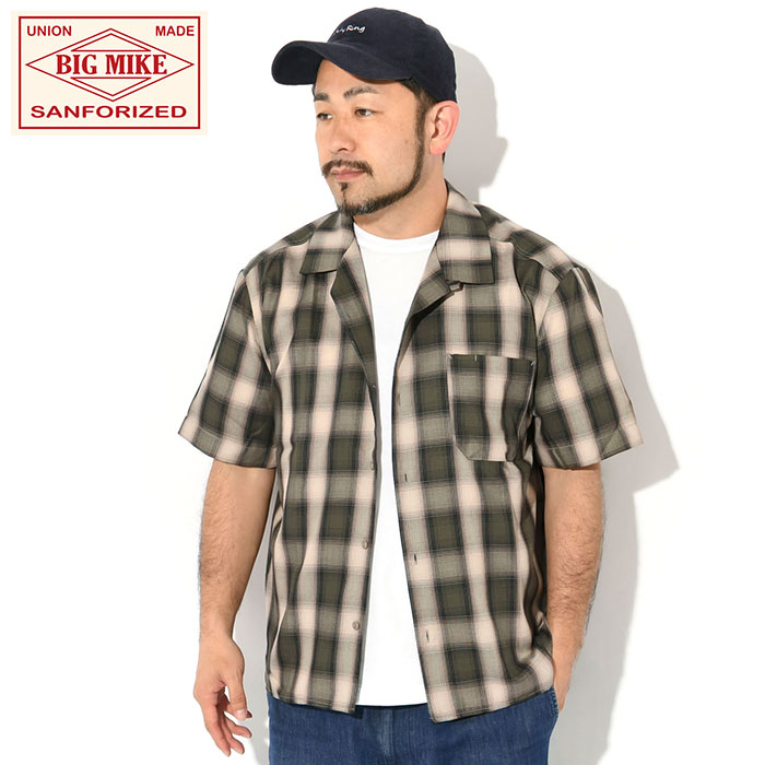 BIG MIKE（ビッグマイク） シャツ 半袖 メンズ レーヨン ミックス