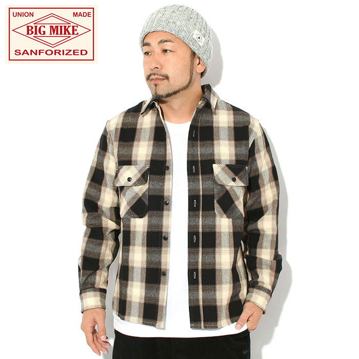 BIG MIKE（ビッグマイク） シャツ 長袖 メンズ ヘビー フランネル オフ 