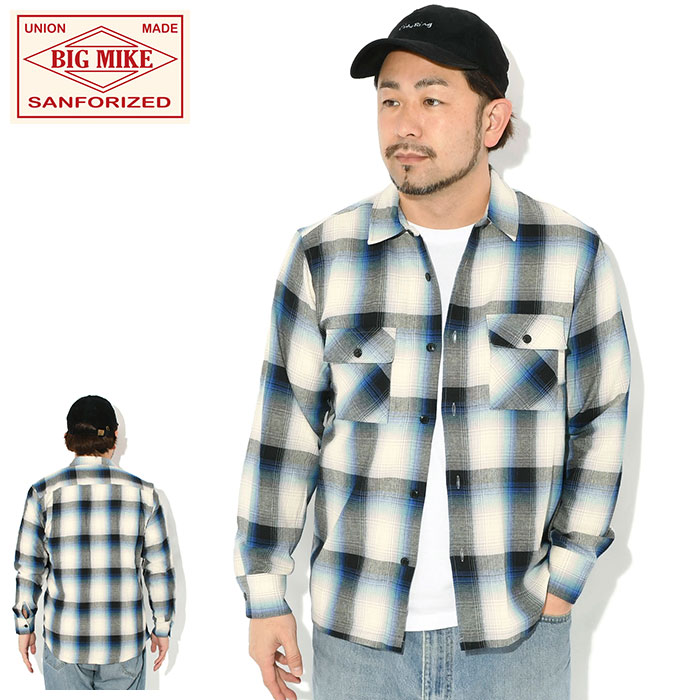 BIG MIKE（ビッグマイク） シャツ 長袖 メンズ ライト フランネル