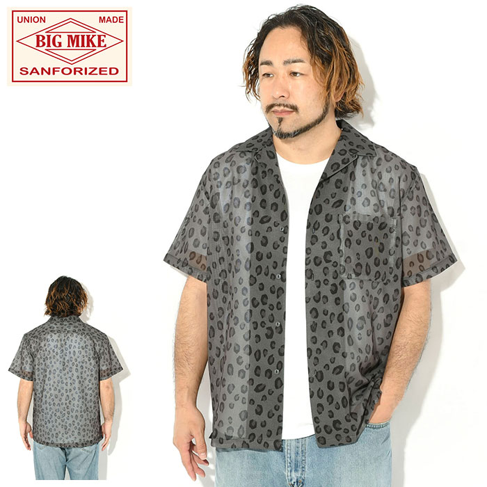 BIG MIKE（ビッグマイク） シャツ 半袖 メンズ メッシュ レオパード