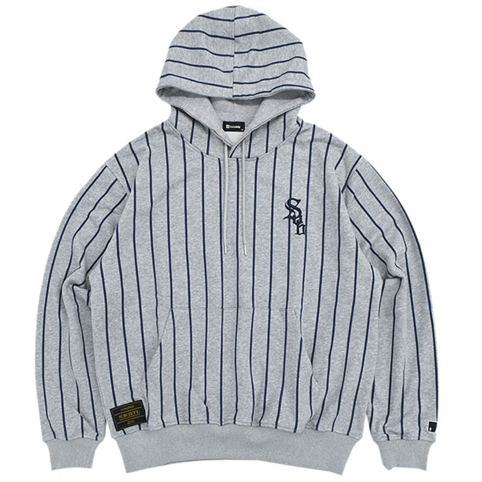 サブサエティ パーカー プルオーバー Subciety メンズ ストライプ ( Stripe Pullover Hoodie ビッグシルエット オーバーサイズ 103-31853 )