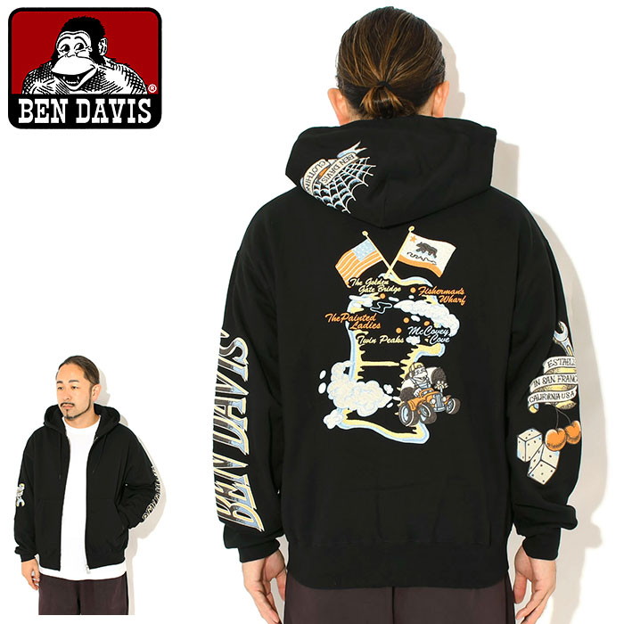 BEN DAVIS（ベンデイビス） パーカー ジップアップ メンズ スーベニア
