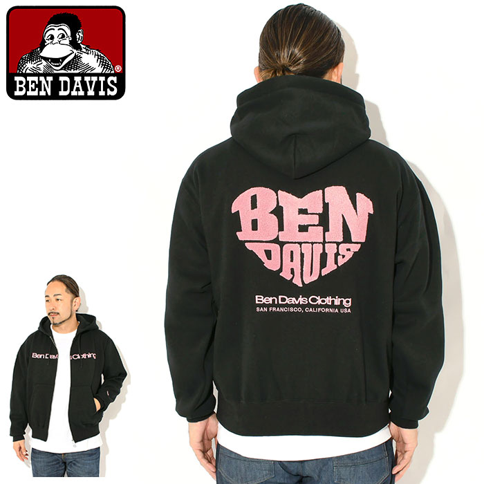 BEN DAVIS（ベンデイビス） パーカー ジップアップ メンズ ハート