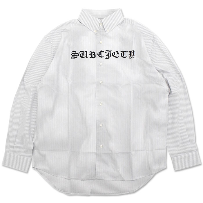 サブサエティ シャツ 長袖 Subciety メンズ ストライプ オーバー