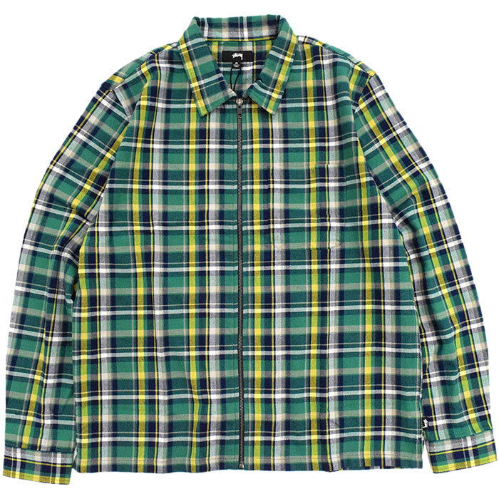 ステューシー シャツ 長袖 STUSSY メンズ Classic Zip Up Plaid ( stussy shirt ジップアップ  カジュアルシャツ 1110160 USAモデル 正規 )