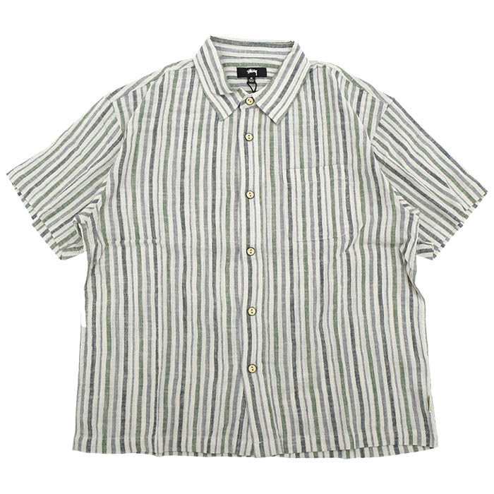 ステューシー シャツ 半袖 STUSSY メンズ Wrinkly Cotton Gauze ( stussy shirt カジュアルシャツ トップス 男性用 1110222 USAモデル 正規 )｜icefield｜02