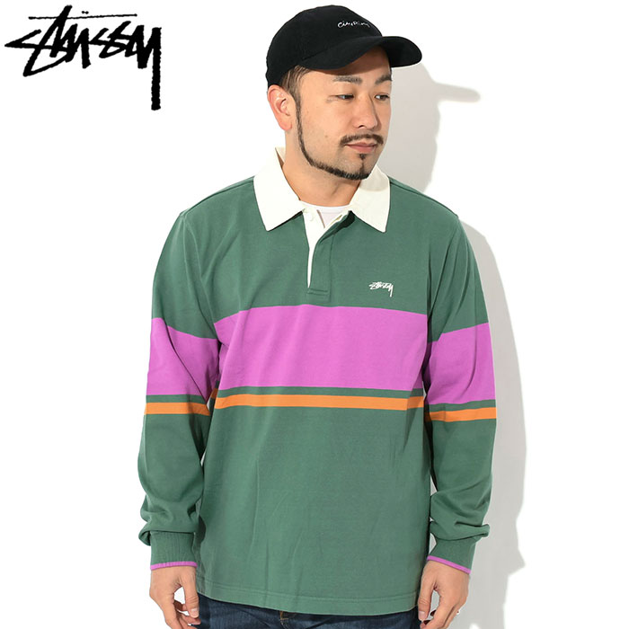 STUSSY ステューシー ポロシャツ 長袖 メンズ Justin Rugby