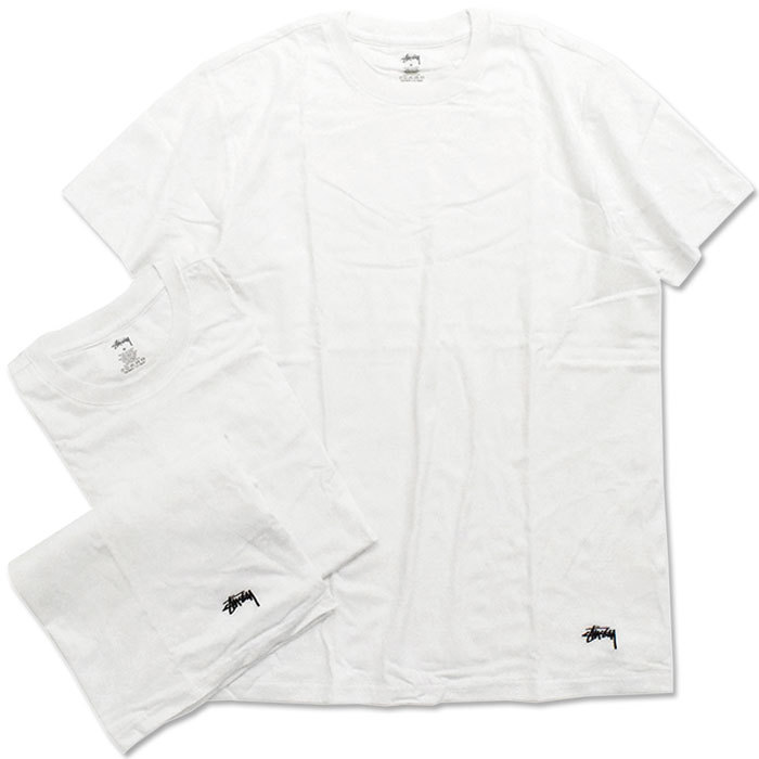 ステューシー Tシャツ 半袖 STUSSY メンズ Stussy Undershirt ( stussy tee アンダーシャツ 3枚組 3枚セット 3P 1140199 USAモデル 正規 )｜icefield｜02
