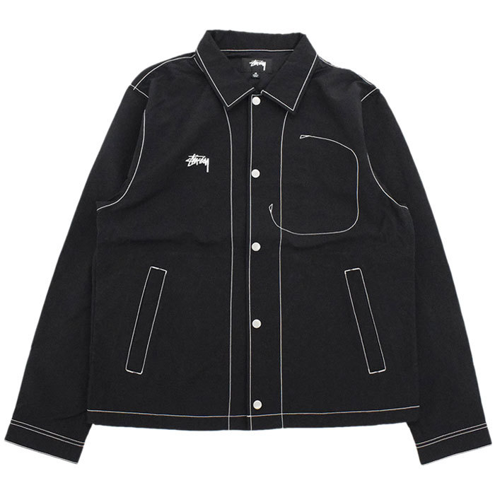 STUSSY◇STUSSY Nylon Folsom JKT/ジャケット/L/ナイロン/BLK/115635-