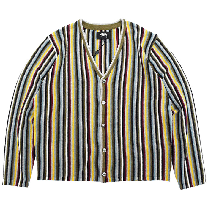 ステューシー カーディガン STUSSY メンズ Stripe Pattern ( stussy cardigan ストライプ トップス 男性用  117129 USAモデル 正規 )