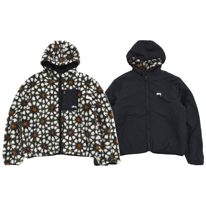 old stussy 総柄ナイロンジャケット　ボアジャケット　リバーシブル　L STUSSY（ステューシー） ジャケット メンズ Dragon Sherpa Reversible