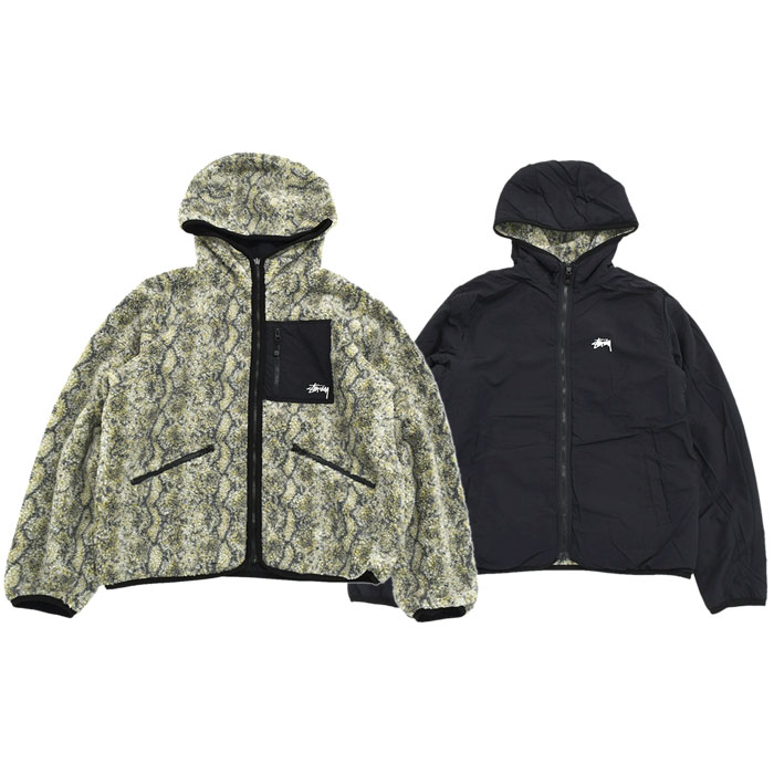 ステューシー ジャケット STUSSY メンズ Snake Jacquard Sherpa Reversible (stussy JKT リバーシブル  118504 USAモデル 正規)