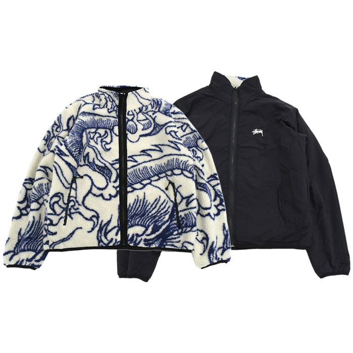 ステューシー ジャケット STUSSY メンズ Dragon Sherpa Reversible(stussy JKT リバーシブル フリース 118510 USAモデル 正規)｜icefield｜03