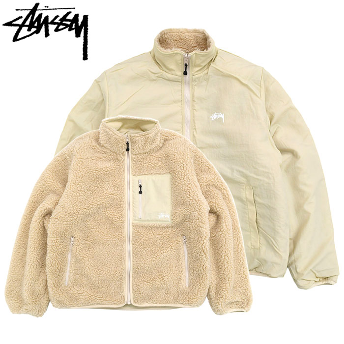 ステューシー ジャケット STUSSY メンズ Sherpa Reversible ( stussy JKT シェルパ フリースジャケット  FLEECE アウター 118529 USAモデル 正規 )