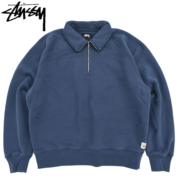 STUSSY ステューシー トレーナー メンズ Fleece Raglan Zip Mock